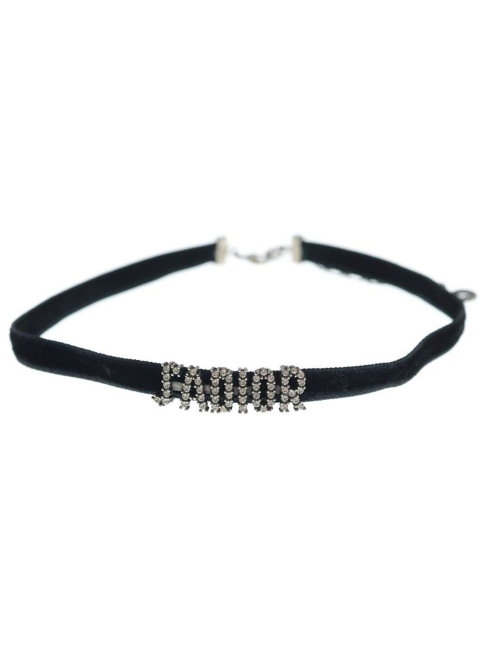 Dior Jadore CD Logo Choker Black Silver Necklace